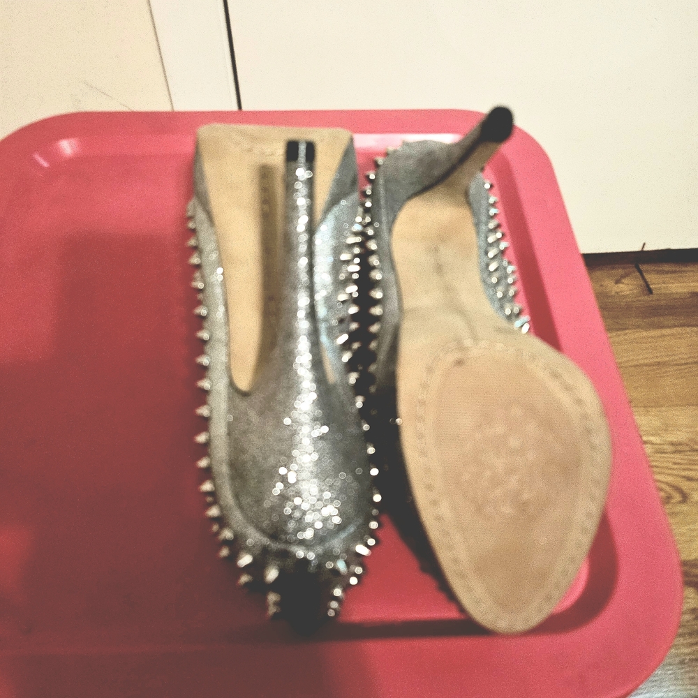 Silver Studded Women's Heels